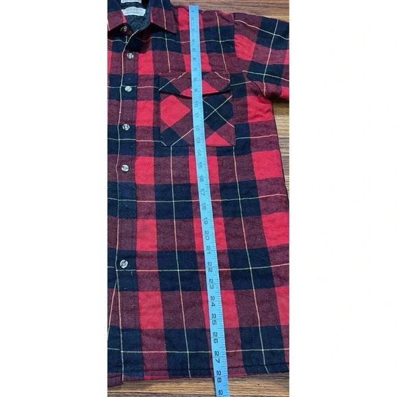 VTG Midwest Buffalo Check Flannel Jacket Mens Size Medium Quilted Lined Shacket - Picture 7 of 7